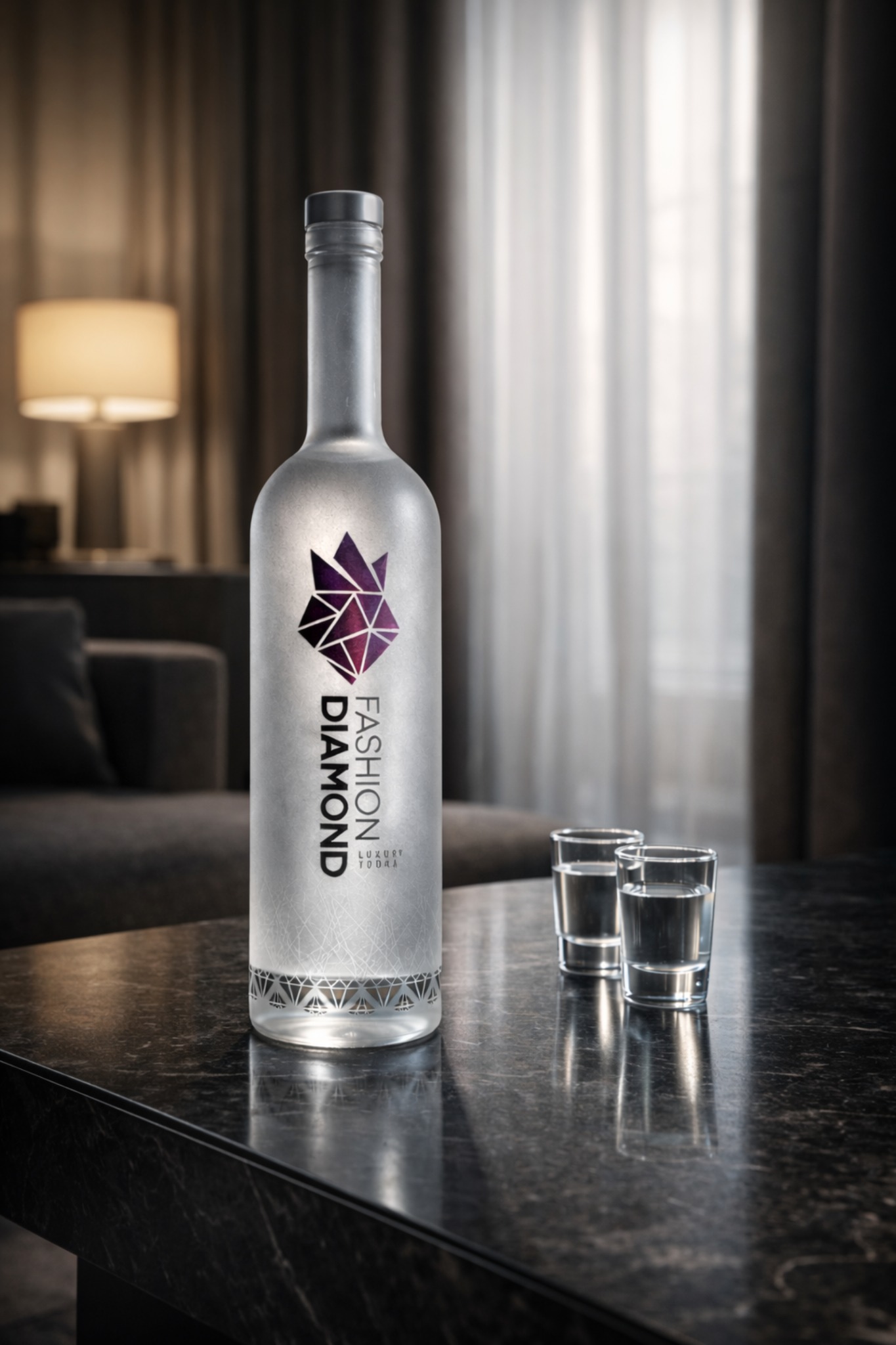 Fashion Diamond Luxury Vodka in lounge moderna